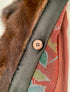 Red Parrot Mink Collar Kimono